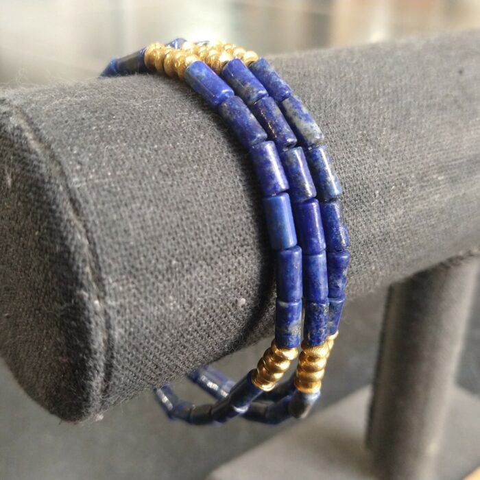 Bracelet 3 rangs lapis-lazuli – Image 3