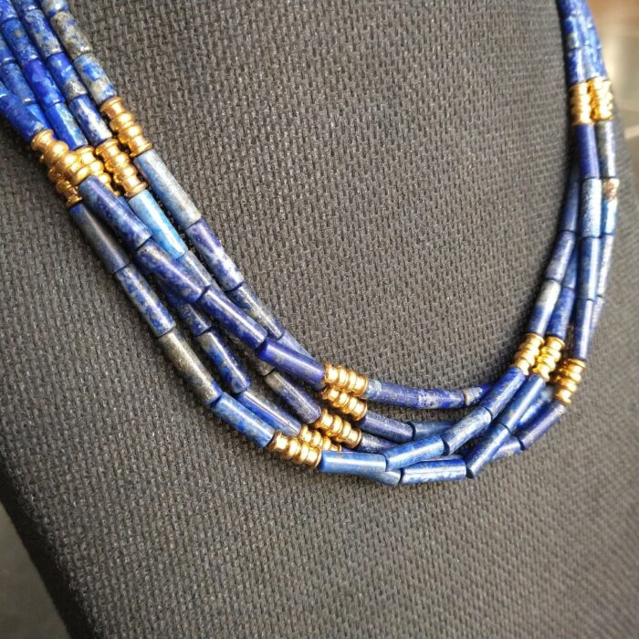 Collier 5 rangs lapis-lazuli – Image 3